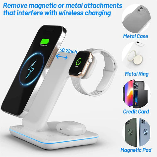 HEYMIX 3 in 1 Wireless Charger (Compatible with Android and iPhone)