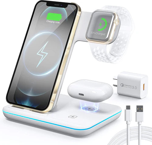 HEYMIX 3 in 1 Wireless Charger (Compatible with Android and iPhone)