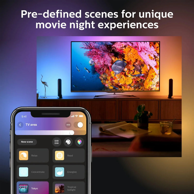 Philips Hue Play Smart Light Bar Double Pack (Black) - LavaTech AU